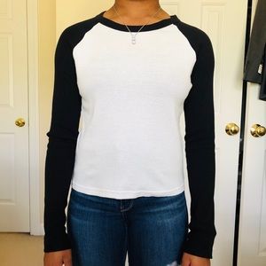 Long Sleeved Black and White shirt